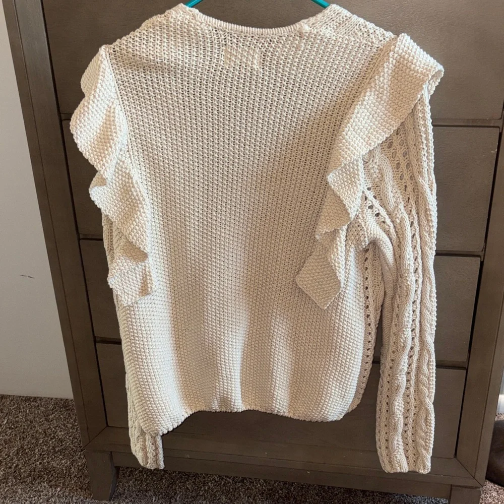 Universal Thread Cream Ruffle Cardigan - Picture 9 of 13